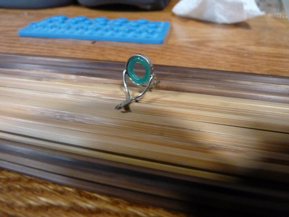 Agate Stripping Guide Chrome Green insert 10MM. Rod Building