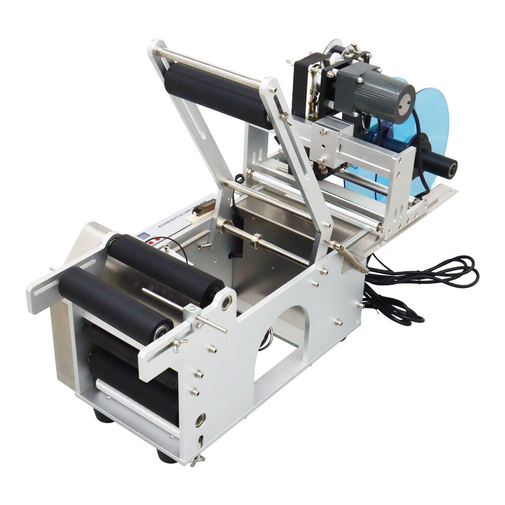 Round Bottle Labeling Machine with Date Code Printer Automatic Labeller 110V