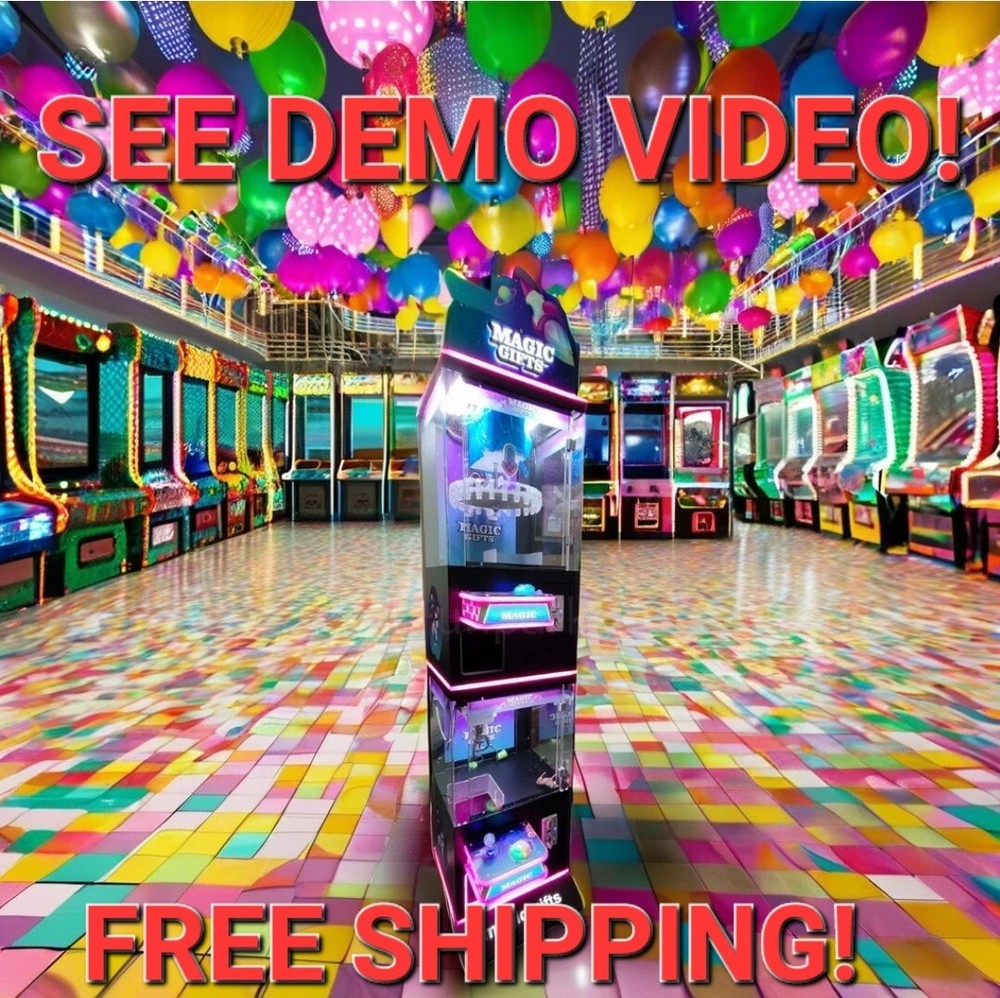 Mini Rotating Spinning 20 Clip Prize Skill Redemption Claw Machine Arcade Combo