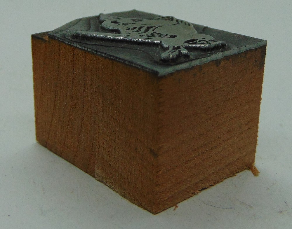 Printing Letterpress Printers Block Standing Bird Character