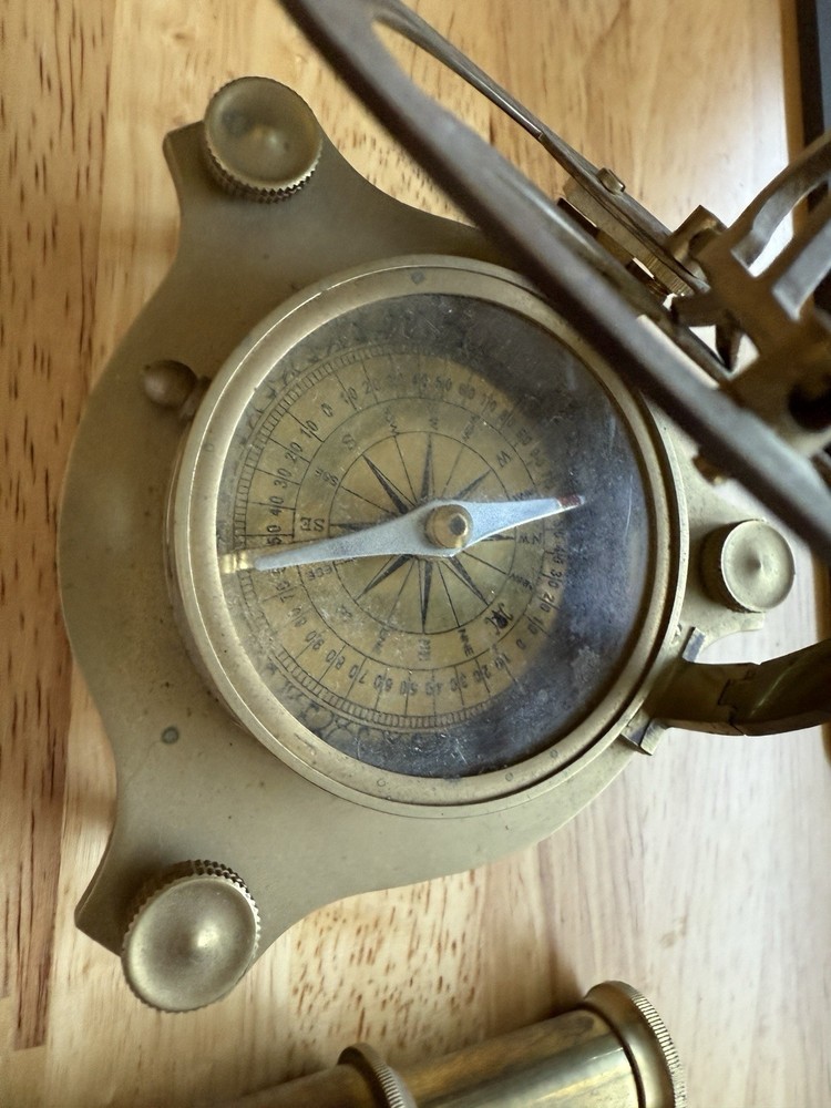 Three-piece nautical brass Sexton Compass scope set