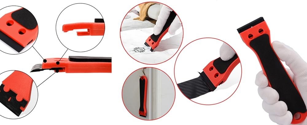Plastic Scraper 6-inch Long Handle Adhesive Remover Tool