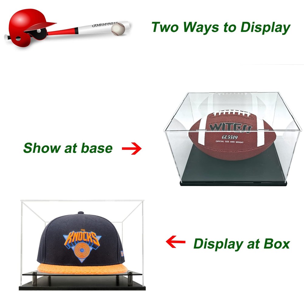 Acrylic Hat Display Case â€“ Fits Signed Baseball Cap Snapback Mini Helmet