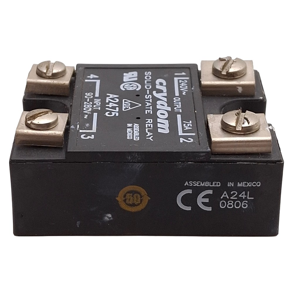Crydom A2475 Solid-State Relay, SPST-NO, 90-280VAC Input, 75A 240VAC Output