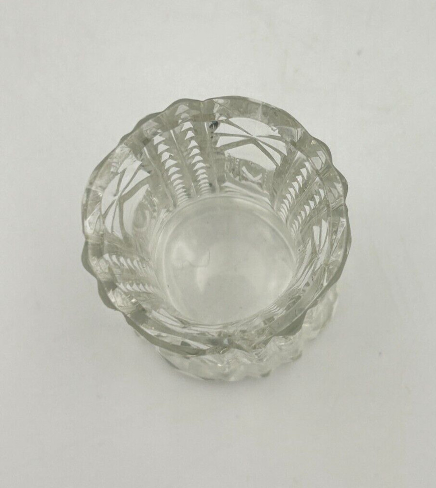 Cut Clear Glass Flared Top 2" Toothpick Holder