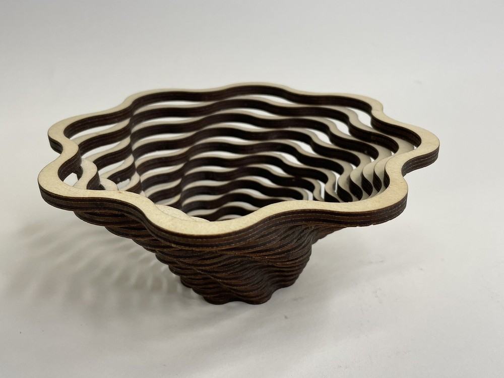 6” Wooden Hand Made Scroll Saw Bowl