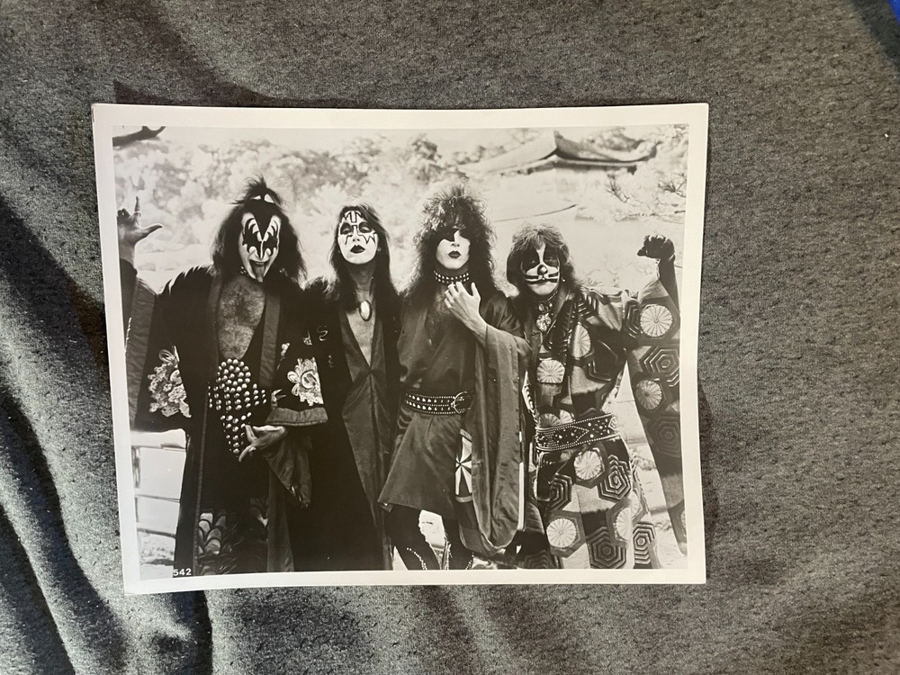 Vintage 1970's Kiss Press Photo Japan 8" x 10" Glossy Gene Simmons