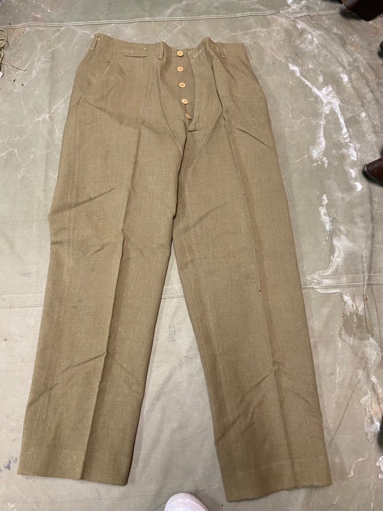 ORIGINAL WWII US ARMY M1938 WOOL COMBAT FIELD TROUSERS- SMALL 32 WAIST