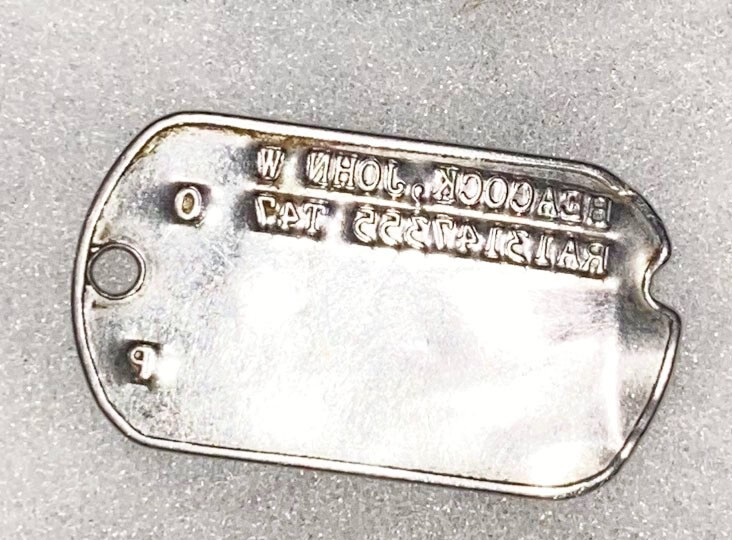 Post-WWII John Heacock T-47 Single Dog Tag