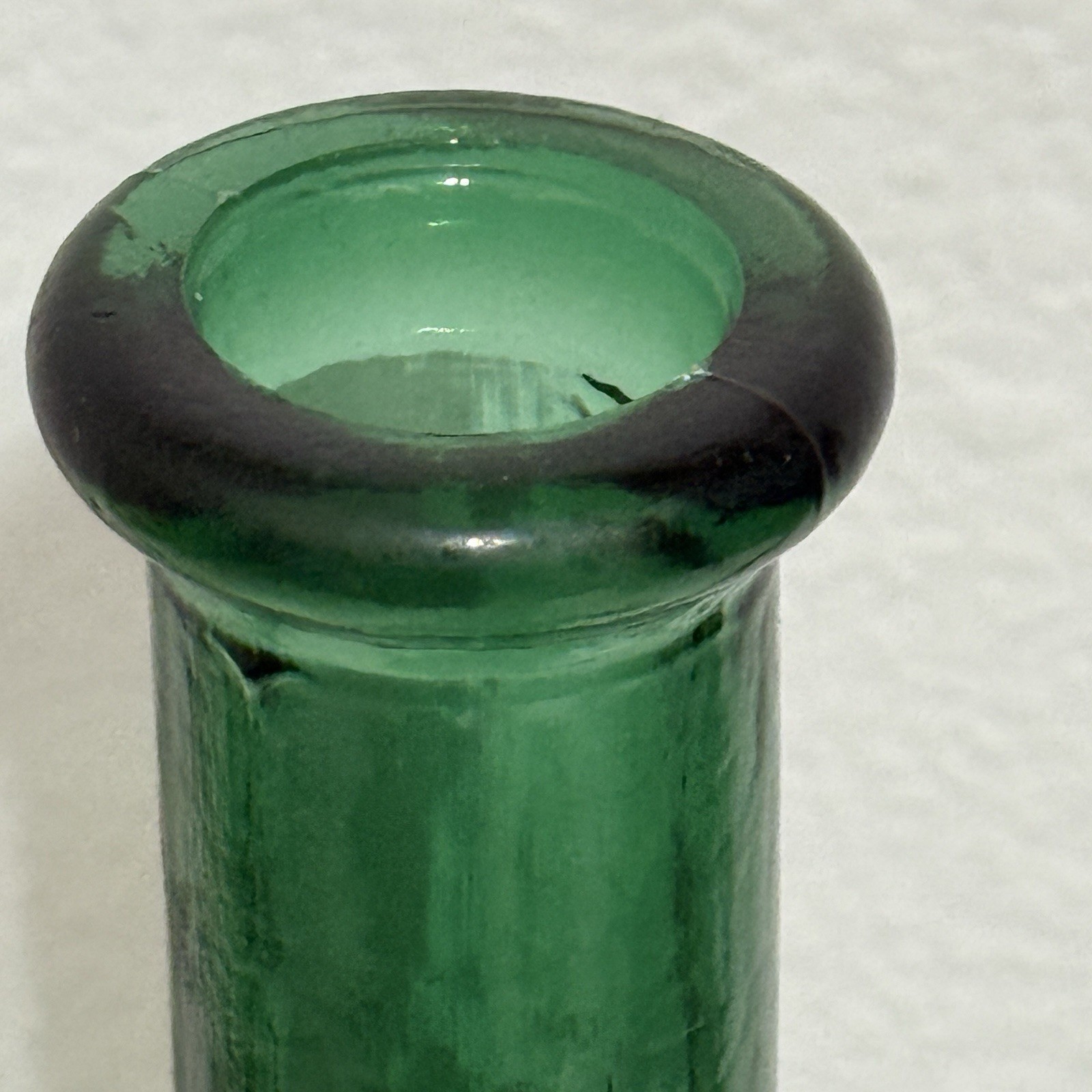 Vintage MCM Green Hobnail Glass Decanter Genie Bottle 21"