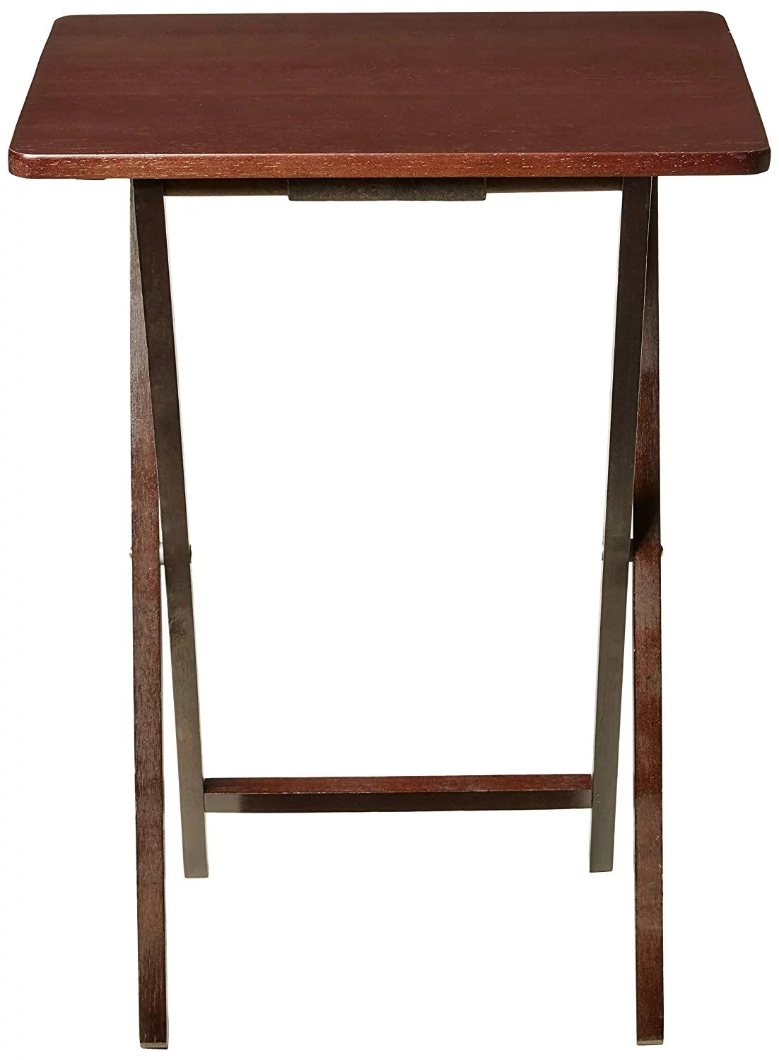 Folding TV Tray Table, Rubberwood, Walnut, 19" X 14.5" X 26", Indoor, 1 Piece