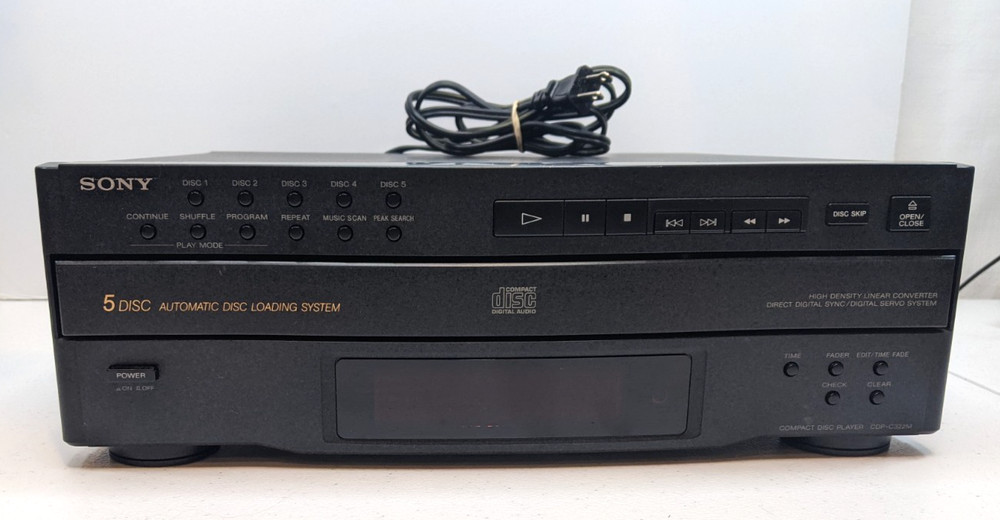 Sony CDP-C322M 5 Disc Carousel CD Player Deck High Density Linear No Remote