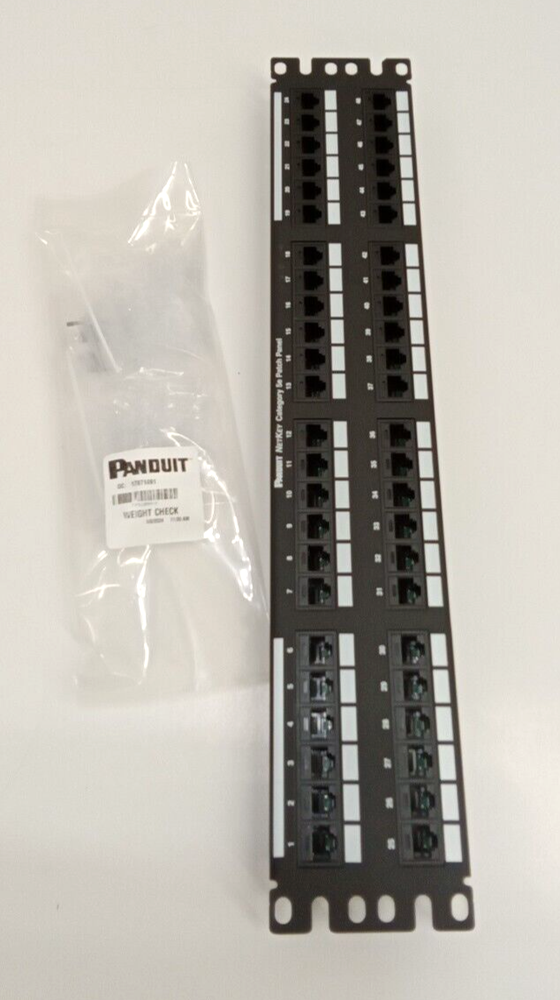 Panduit NK5EPPG48Y NetKey PunchDown Patch Panel Category 5E Flat 48-Port 2 RU