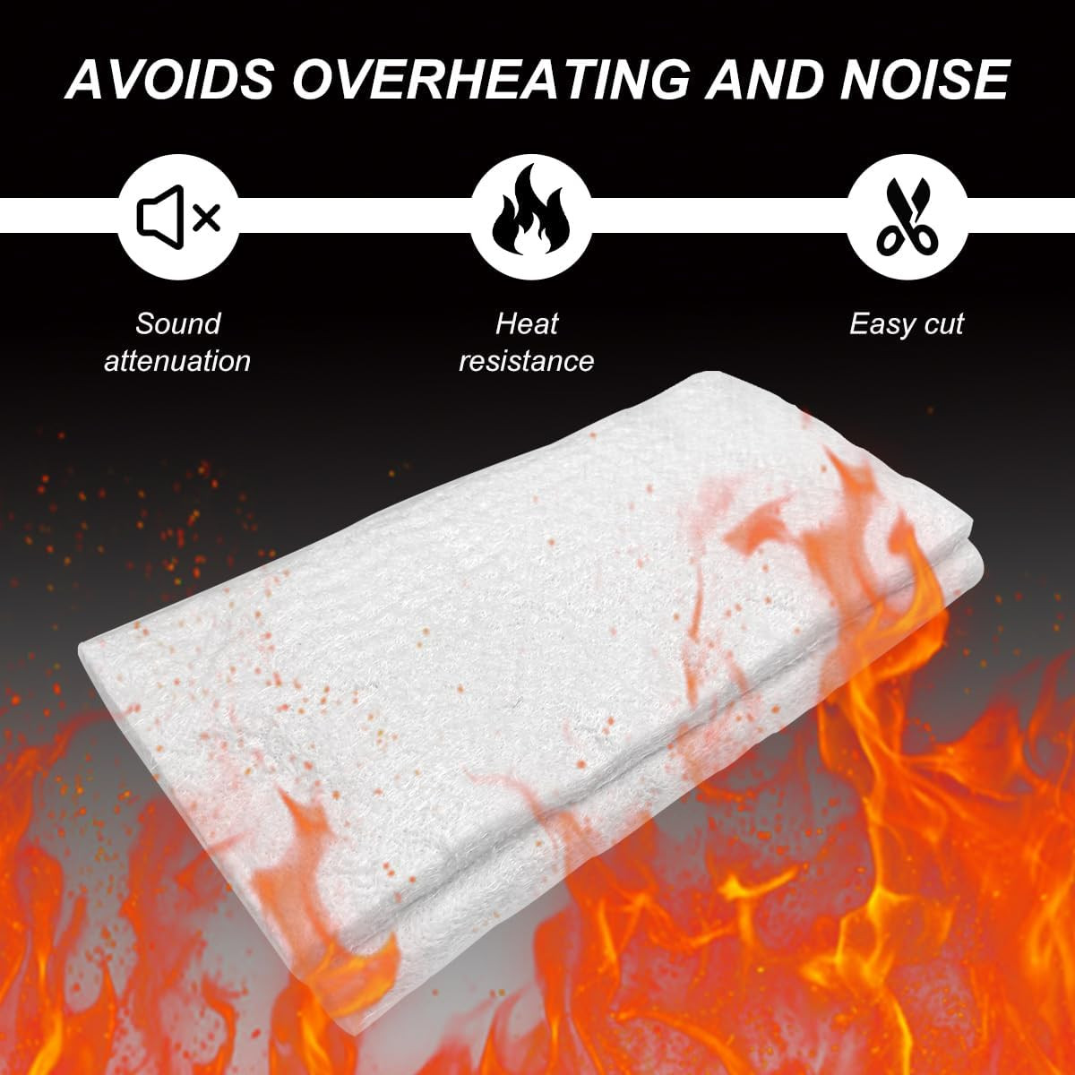 Muffler Mat, Fiberglass Soundproof Insulated Exhaust Pipe Wrap Silencer, Univers