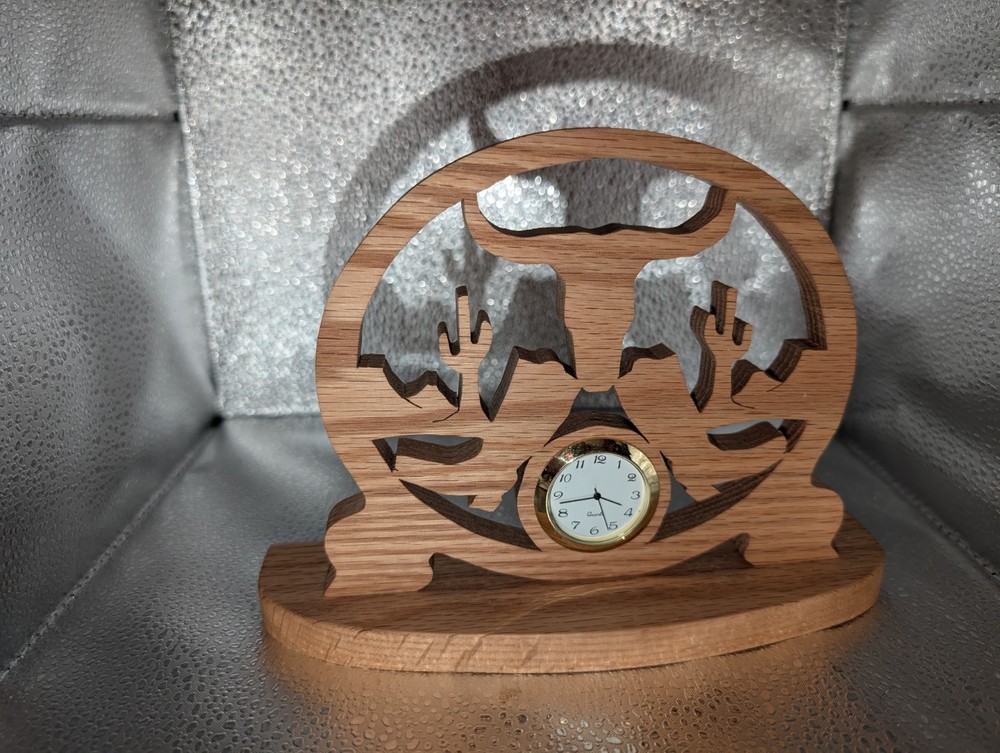 handmade Scrollsawn Southwestern Boot Clock
