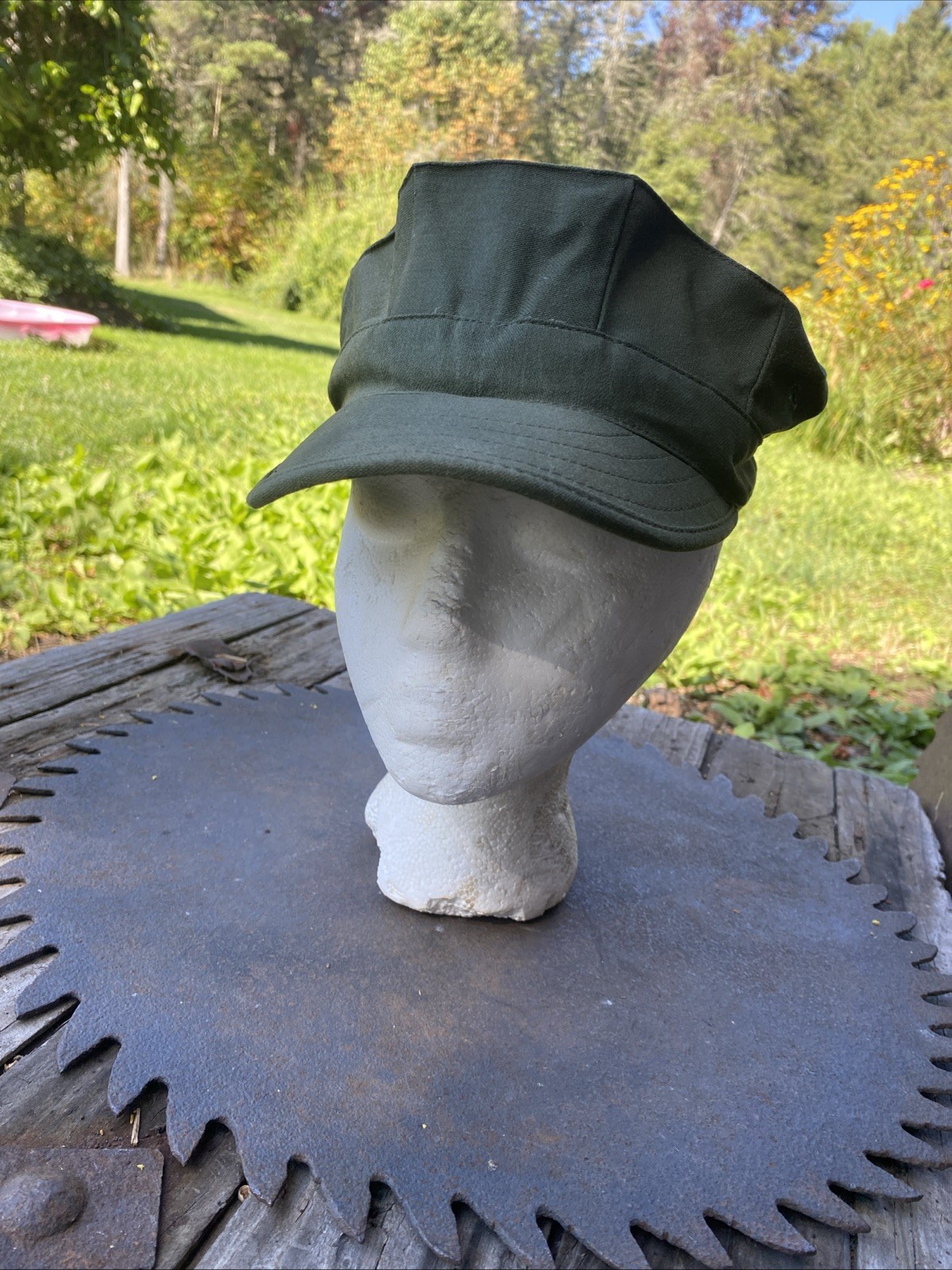 USMC OG-107 Cotton Utility Cap Hat Sateen small NEW