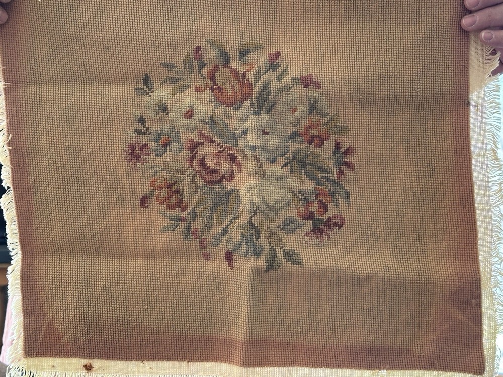 Antique Needlepoint Chair Cover