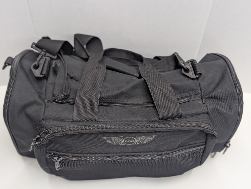ASA AirClassics Pilot Flight Bag Pro 2 Black Blue Multi Pockets EUC