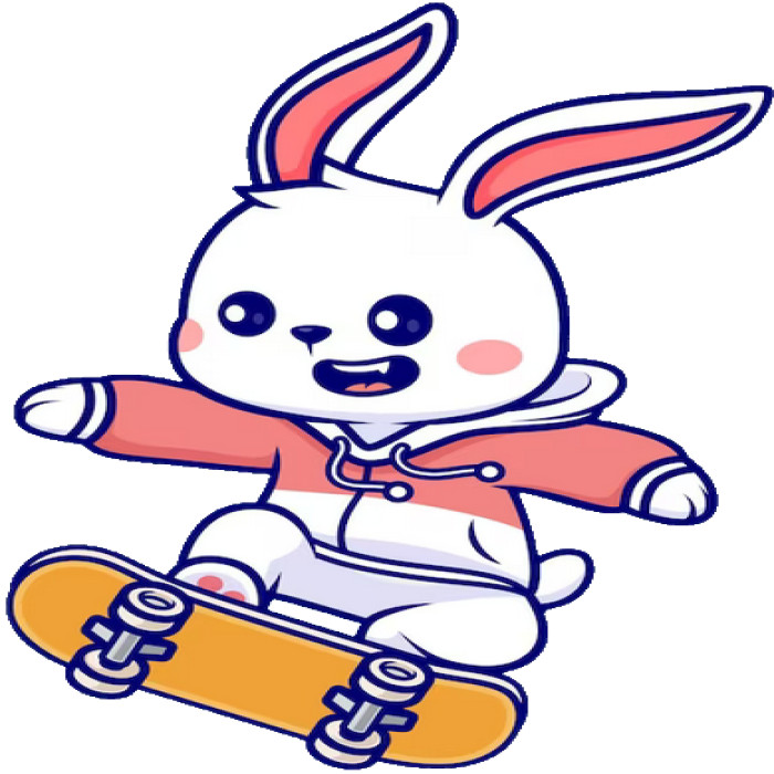 30 Custom Skateboard Bunny Personalized Address Labels