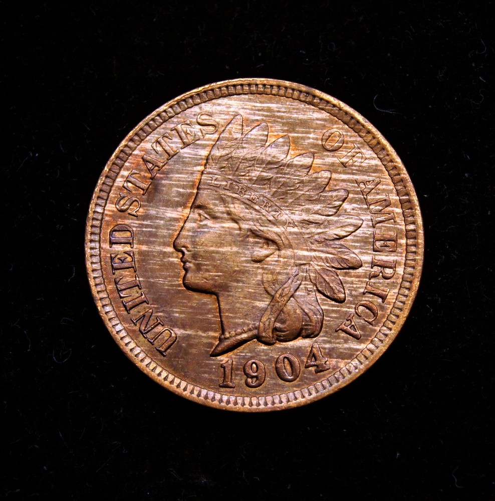 1904 Indian Head Cent  MS++++ Woodgrained
