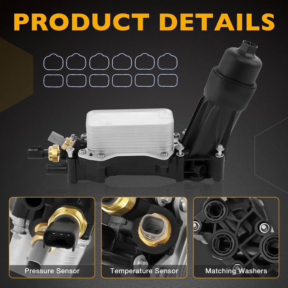 Engine Oil Cooler Filter Housing Adapter 2014-2017, Plastic