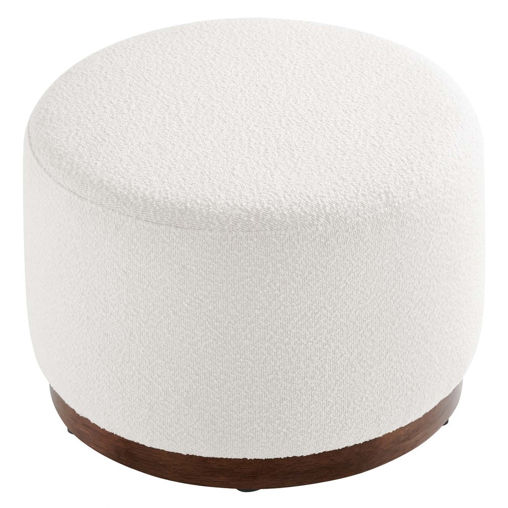 Modway Large 23" Round Boucle Upholstered Ottoman
