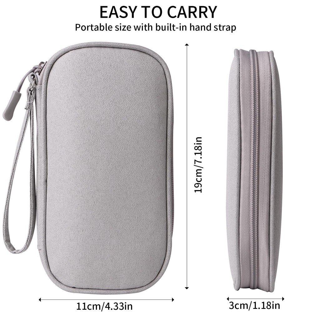 Universal Cable Organizer Electronics Accessories Bag for Charger Phone Grey
