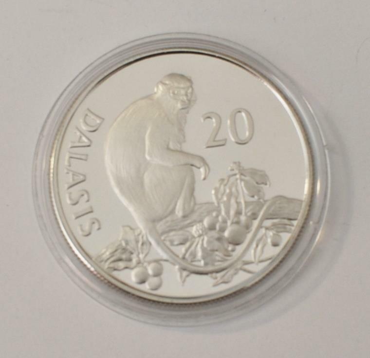 Temminck's Colobus Monkey 1987 Gambia Silver Proof