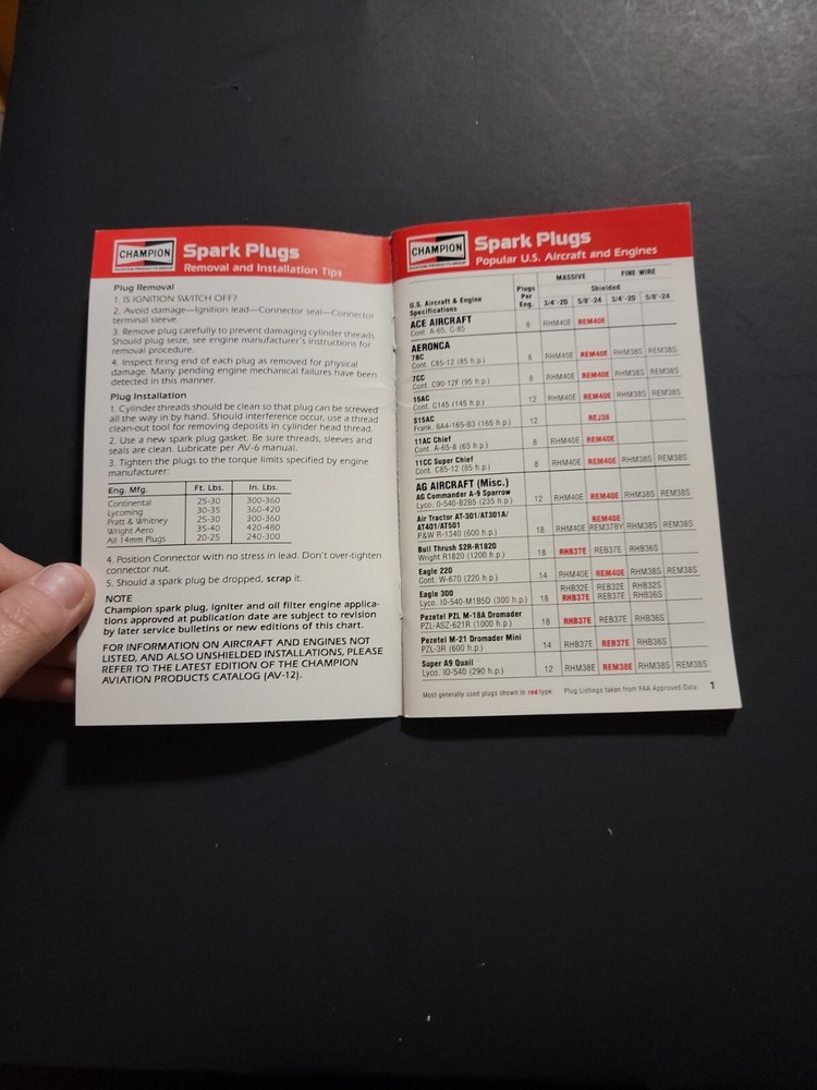 AVIATION CHAMPION CATALOG