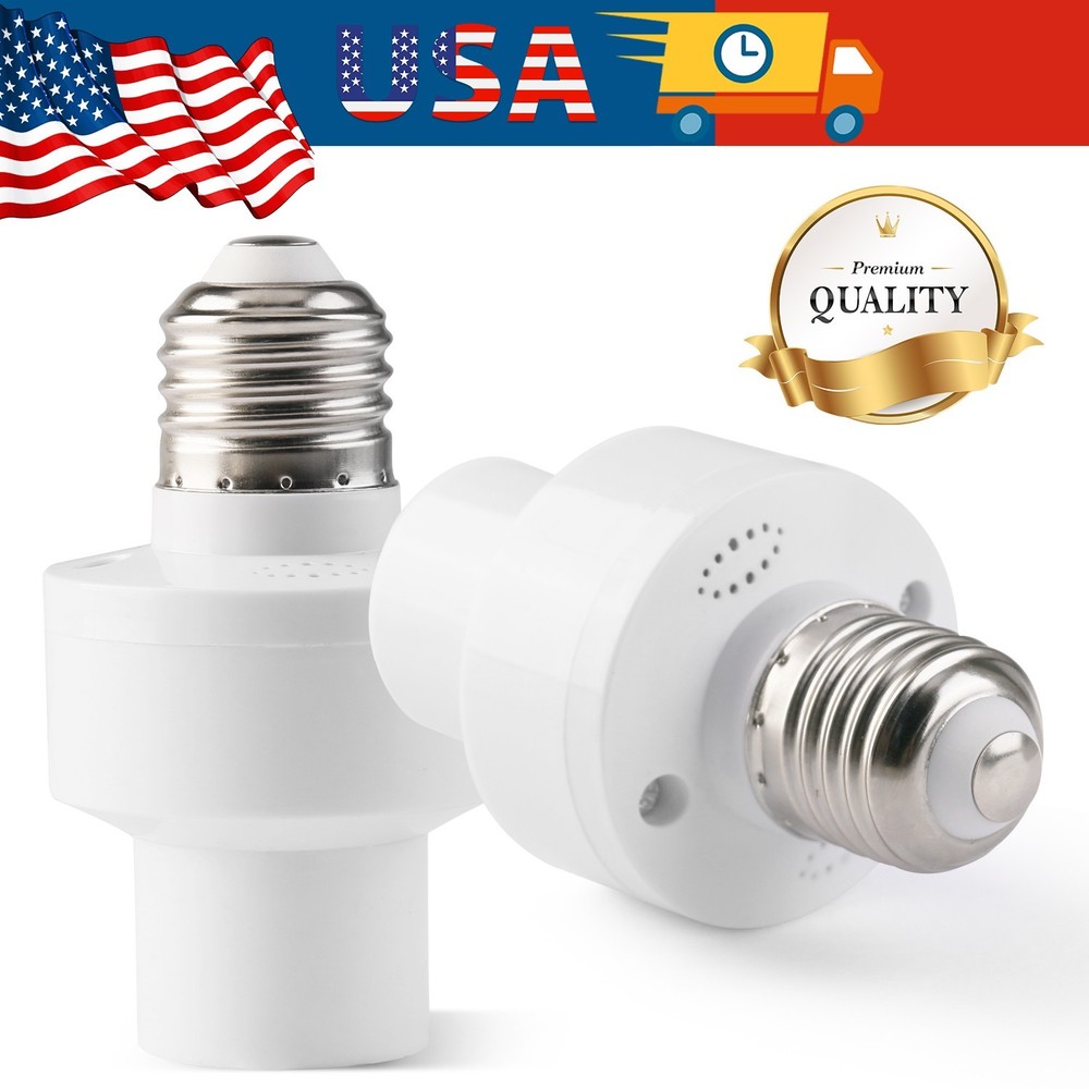 Radar Motion Sensor Bulb Holder - E26/27 LED Lamp Socket Base Adapter USA