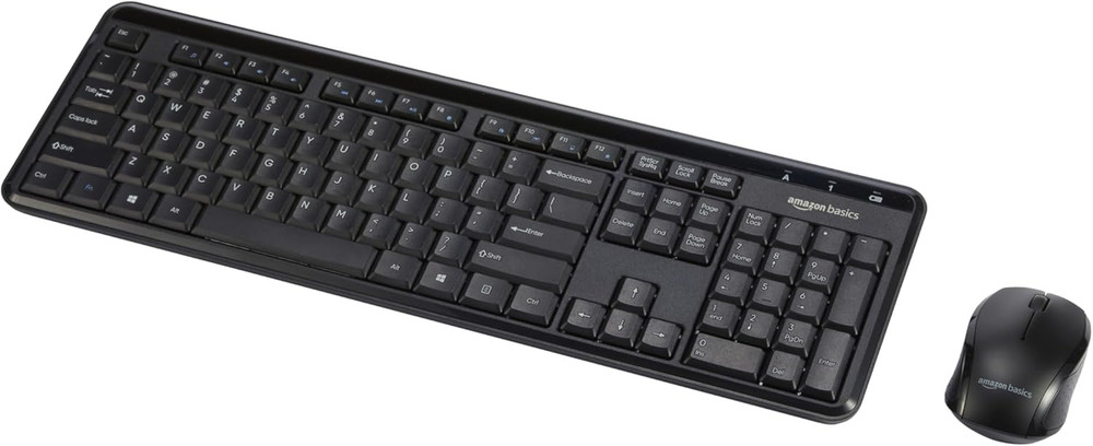 2.4Ghz Wireless Keyboard and Mouse Combo Set, Quiet and Compact US Layout, Plug