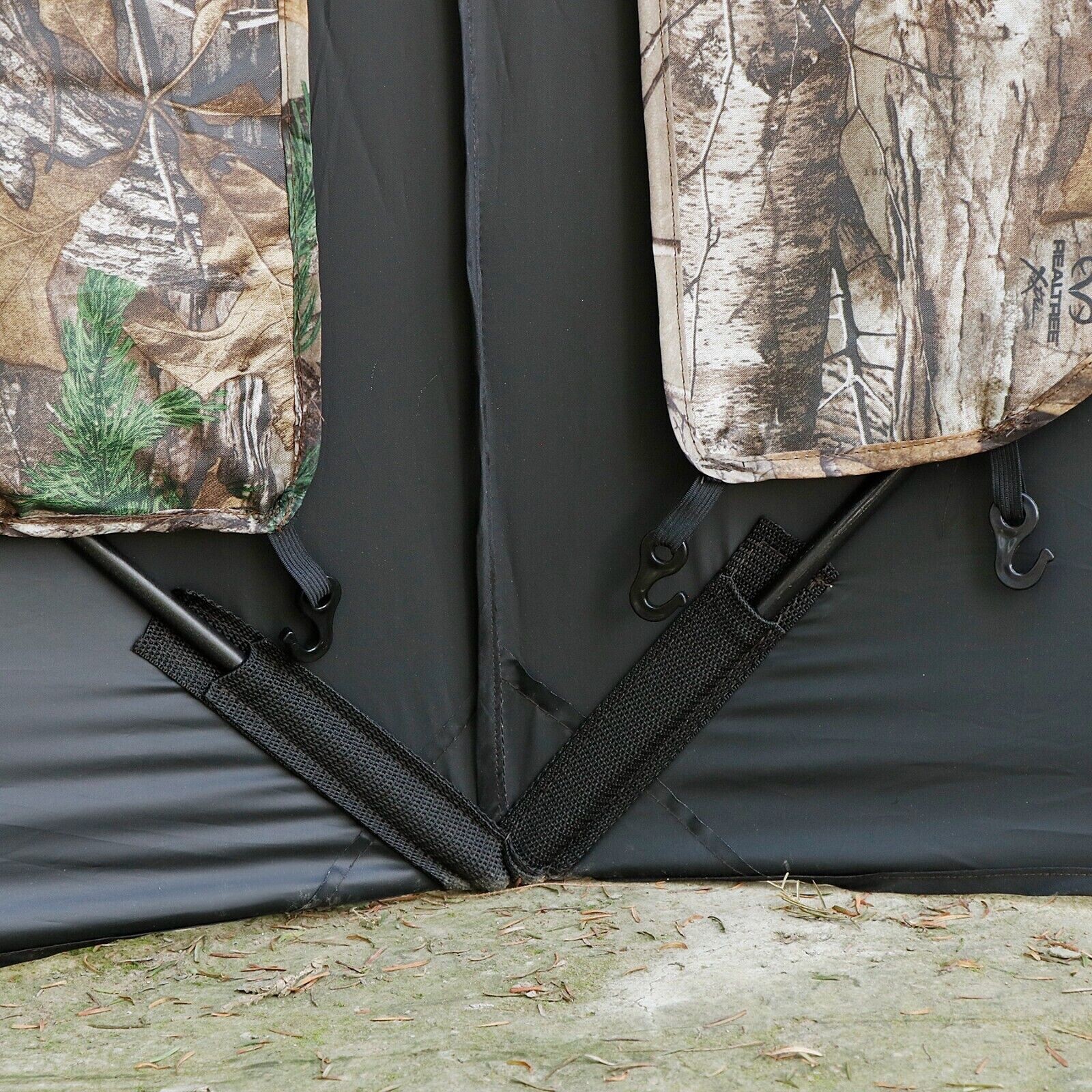 Turkey Hunting Blind Real Tree Camo Portable 2 Sided Hub Panel Stake Out Deer