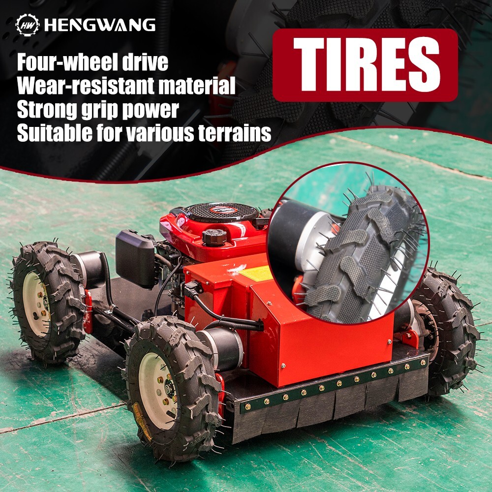 200m Household Gasoline Remote Control Lawn Mower With Large Mowing Area