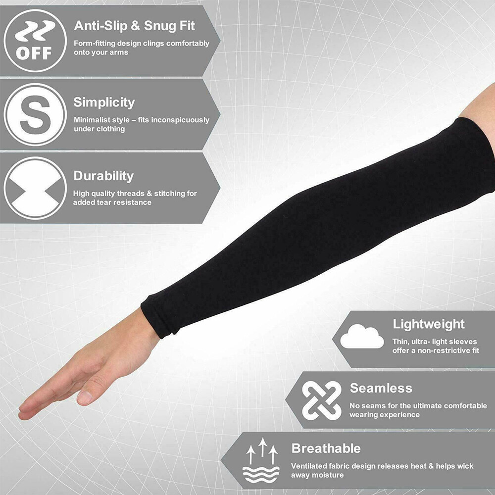 Summer Cooling Arm Sleeves Cover UV Sun Protection Sports Outdoor for Men Women