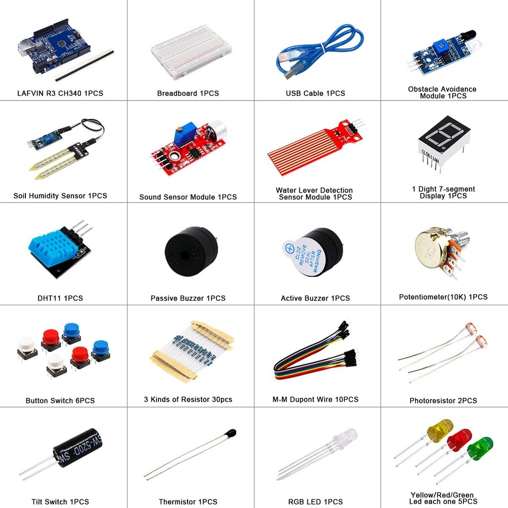 Basic Starter Kit with R3 CH340,Breadboard + Retail Box Compatible with Ardui...