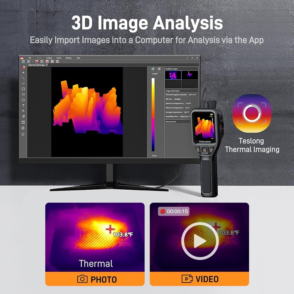 Versatile Thermal Imaging Solution for HVAC & Electrical Inspections, 120x90 IR