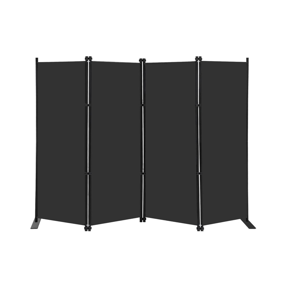 MAYOLIAH 4 Panel Room Divider Screen 6Ft Tall Foldable Privacy 4 Panel, Black