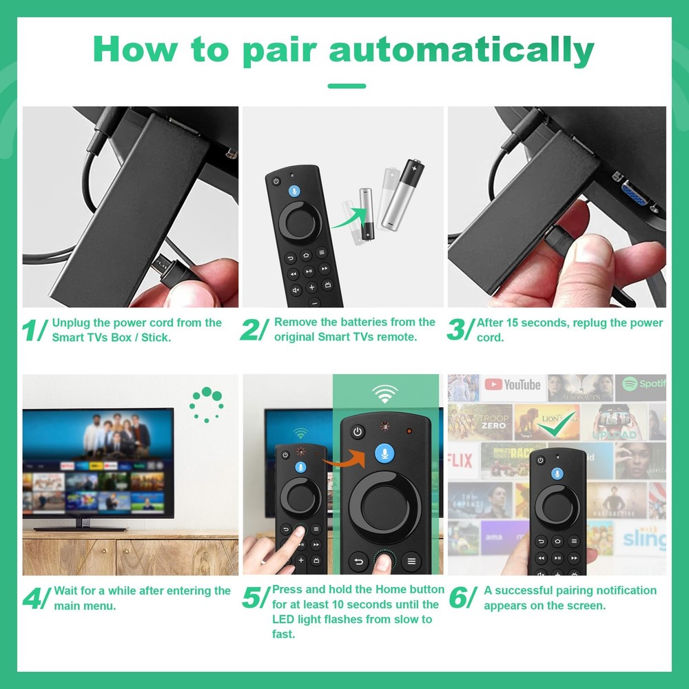 Replacement Remote Control for Fire Smart 2nd/3rd 3rd GEN(L5B83G), Black