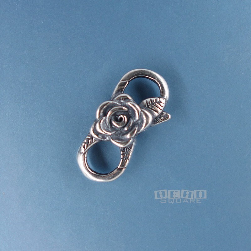 Sterling Silver Rose Floral Infinity Double Lobster Claw Clasp Connector #33218