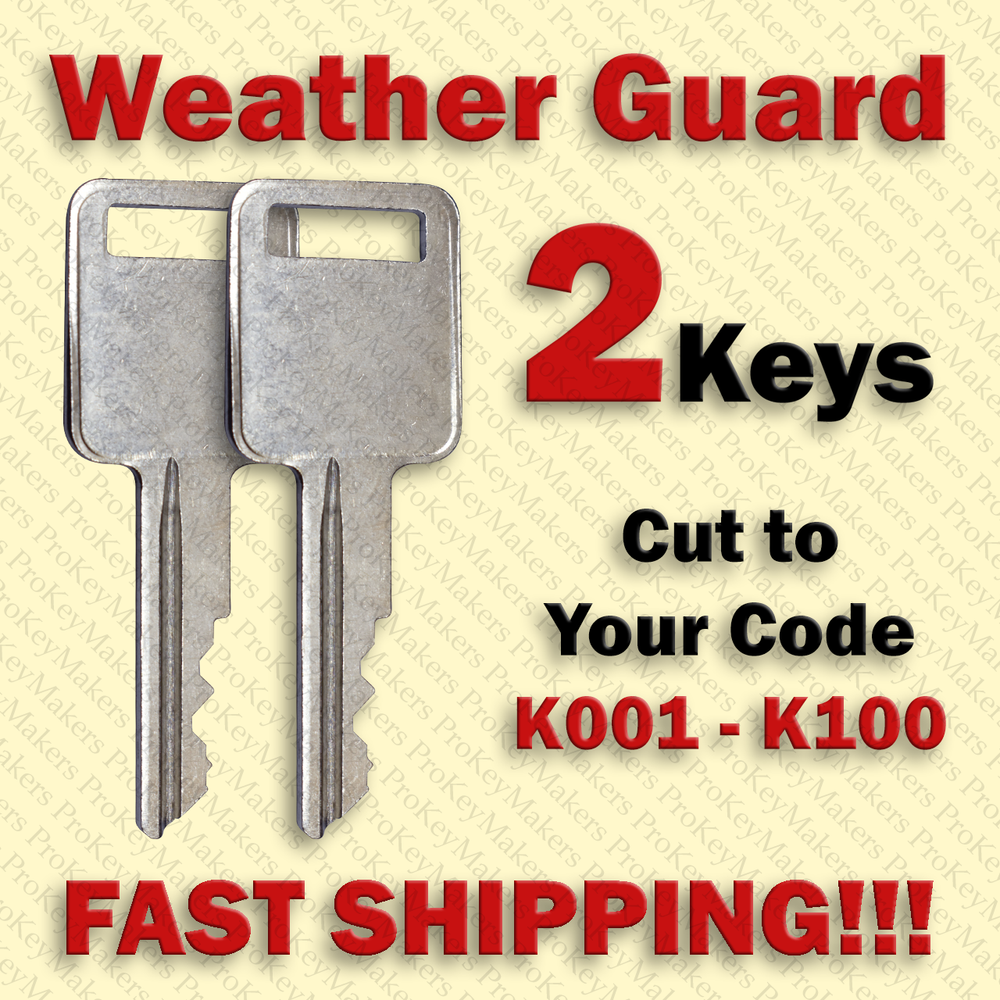 Weather Guard Truck & Toolbox Key / (2) TWO KEYS / Select your code K001 - K100