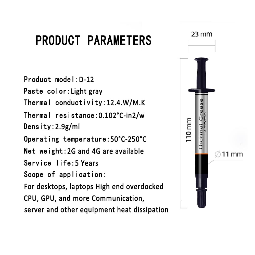 Silver Series Thermal Grease, High Performance Thermal Paste for Computer Man...