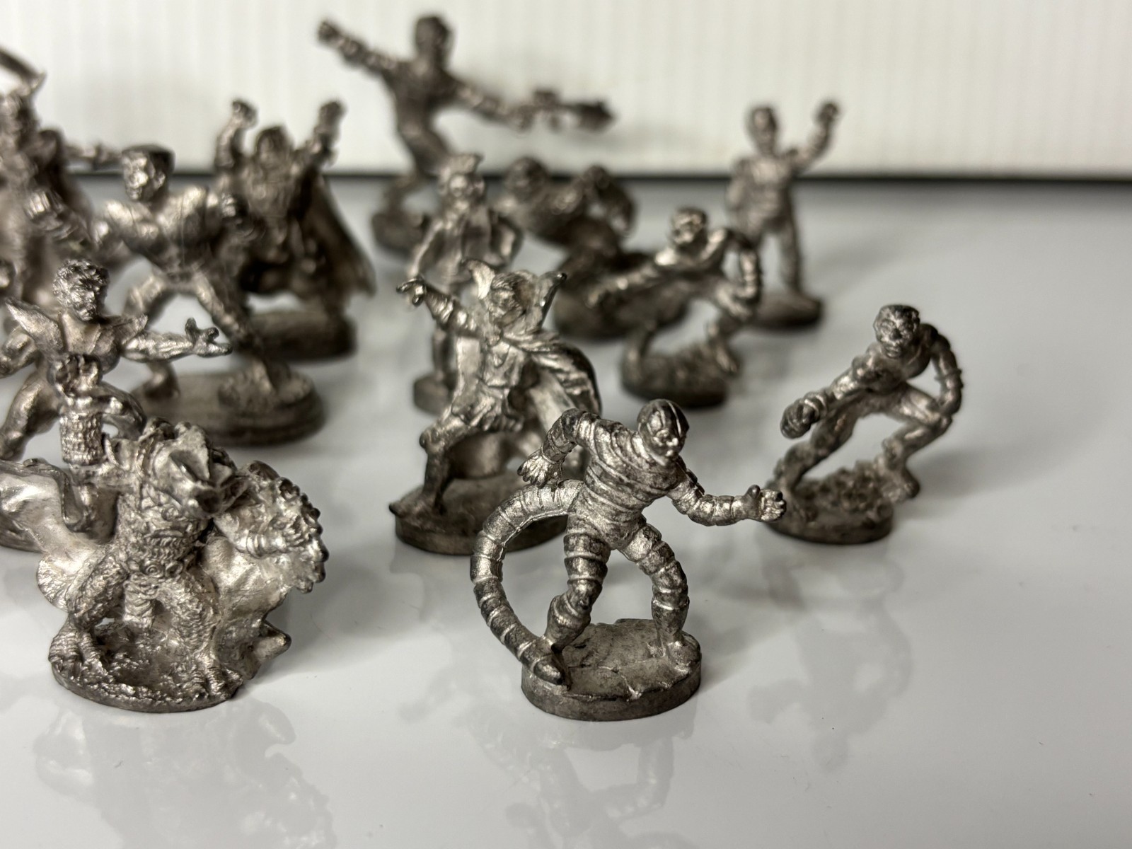 Vintage 80s Lot 27 Pc Pewter Mini MCG 1984 D&D Marvel Comic Superhero Figurines