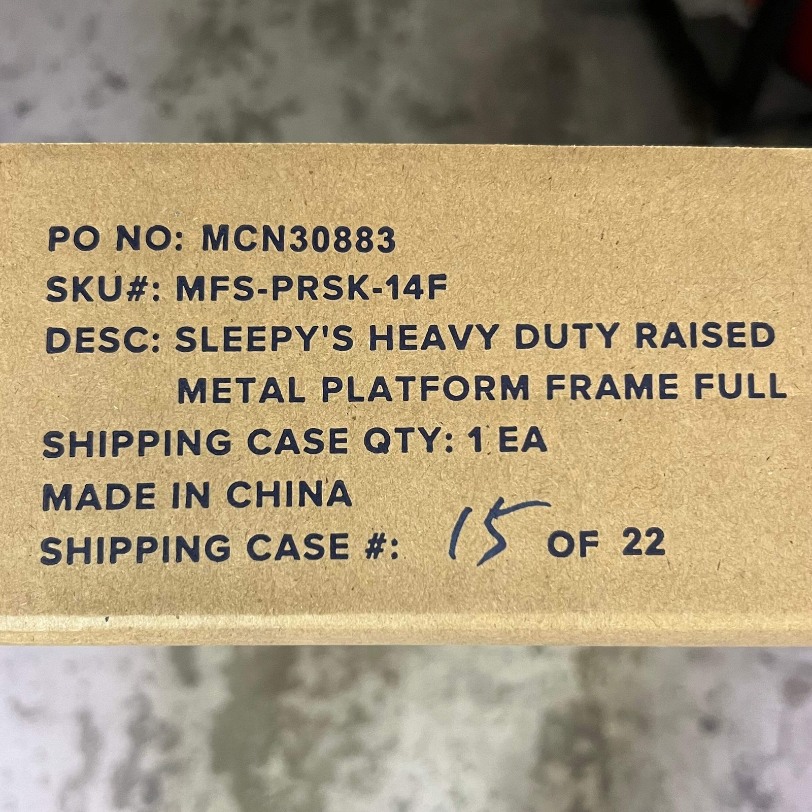 SLEEPYS Raised Metal Bed Frame 12.8" High Sz Full Black MCN30883