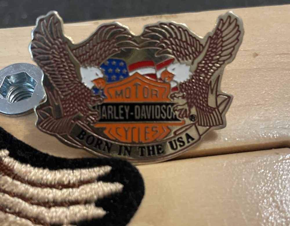 Harley Davidson Pin & Patch Lot HOG Eagle & Shield USA