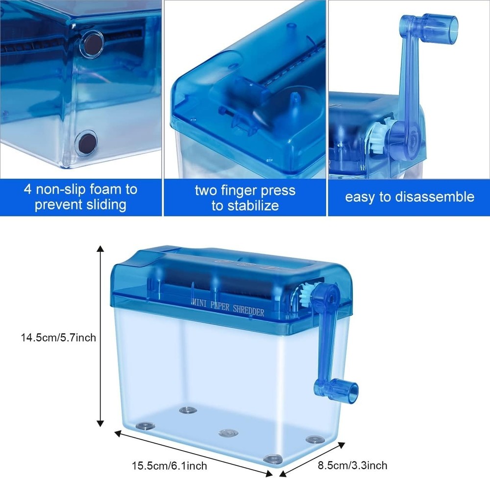 Lightweight Mini Shredder - Secure Manual Paper Cutter for Sensitive Documents