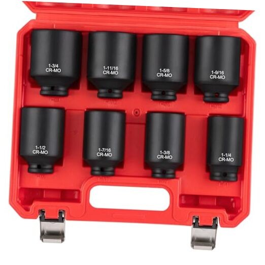 1/2" Drive Deep Impact Socket Set, 8 1/2" 8-Piece Drive Deep Impact Socket Set