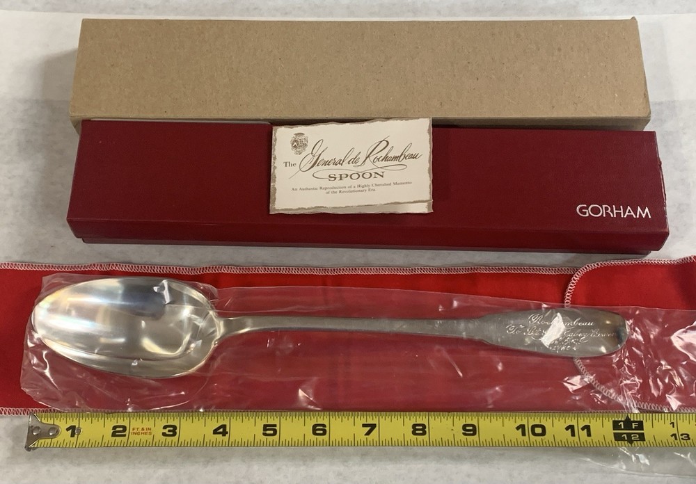 Gorham The GENERAL De ROCHAMBEAU SILVER SERVING SPOON to Lt Gov Jabez 1780 12"
