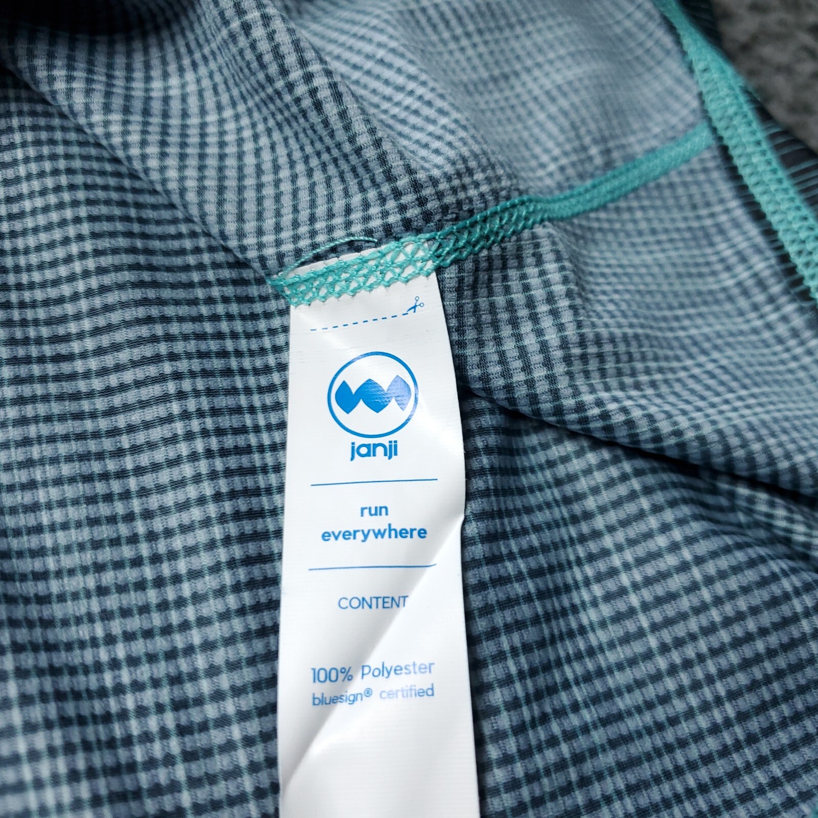 NEW Janji Helio Tech Womens S Small Tank Top Sea Striped Blue Green