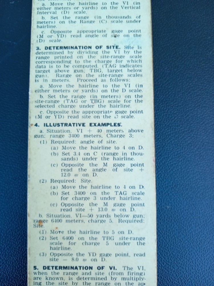 VINTAGE SLIDE RULE RULER GRAPHICAL SITE ~ TRL7#46