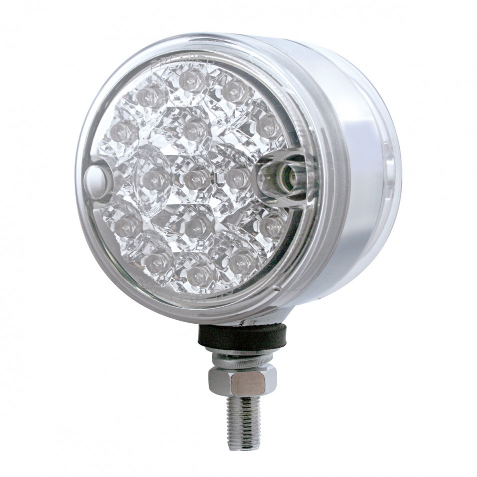 Dual Function LED Reflector Double Face Light - 15 Diodes - Amber LED/Clear Lens